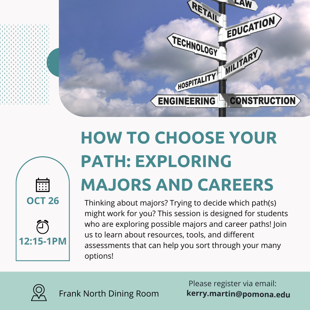 Flyer for the CDO choosing your path workship in blue on a white background
