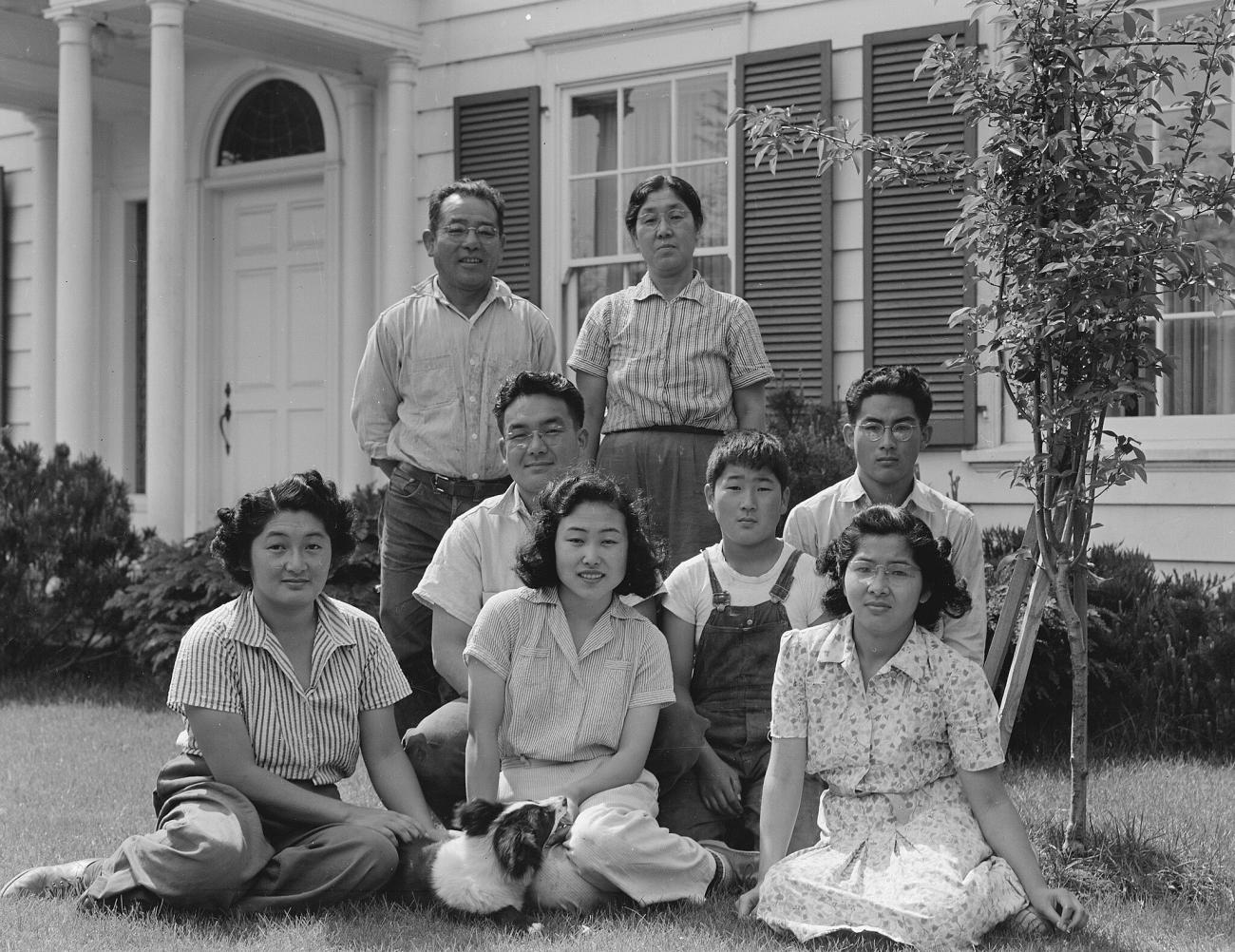 The Shibuya family in front of their home in California.