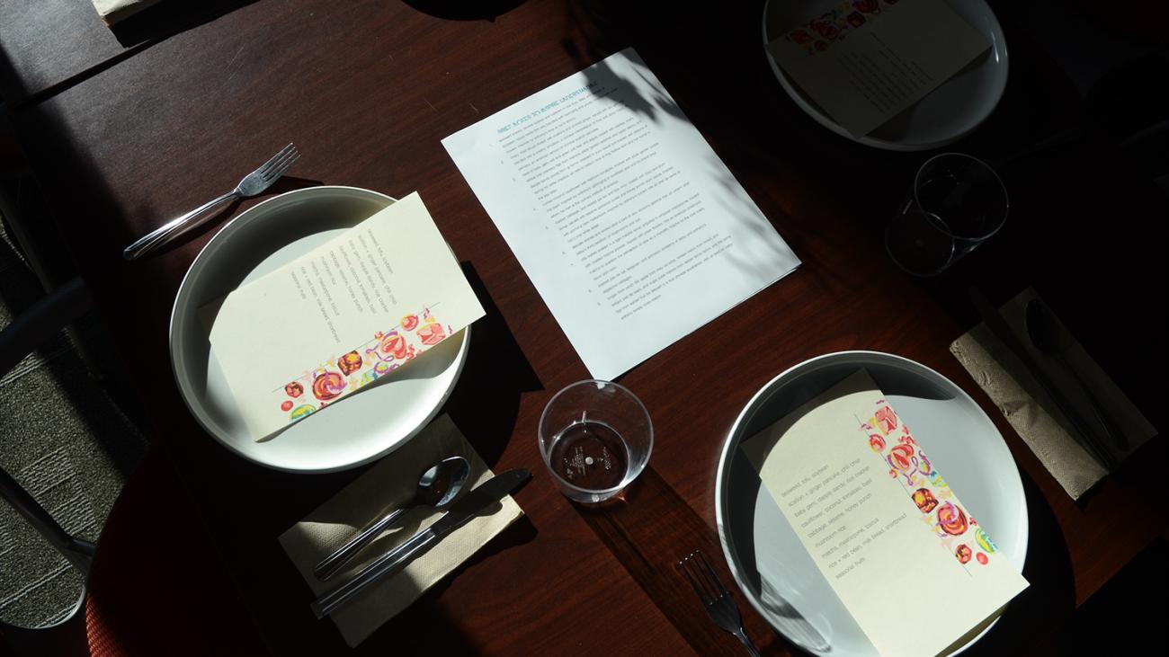 place setting for tasting dinner