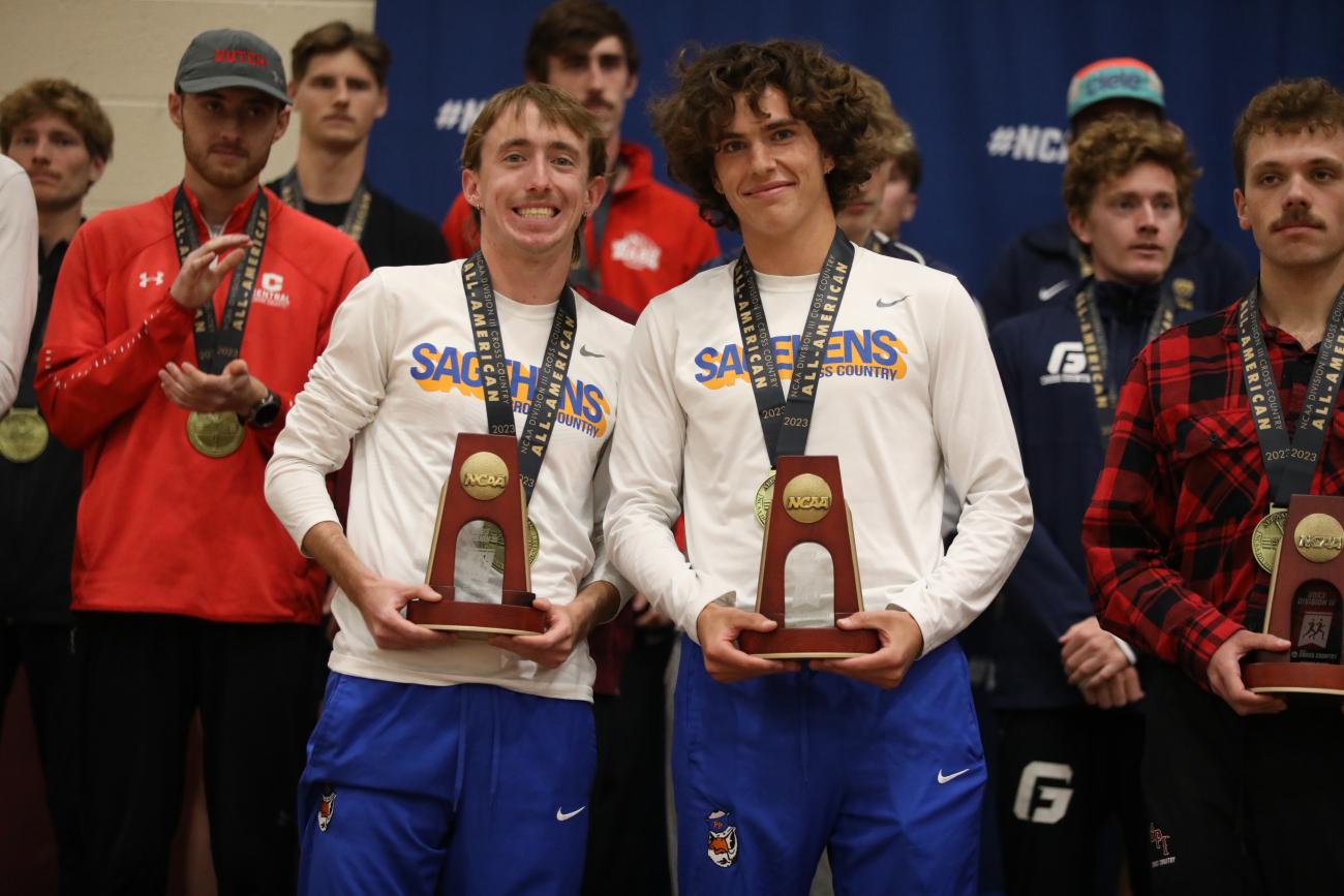 Derek Fearon, left, and Lucas Florsheim with All-America honors