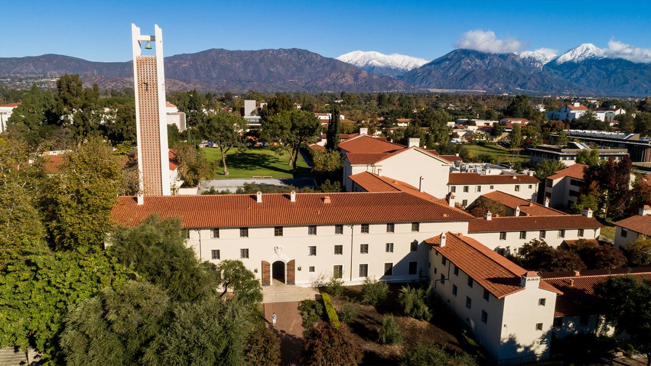 Pomona College drone shot