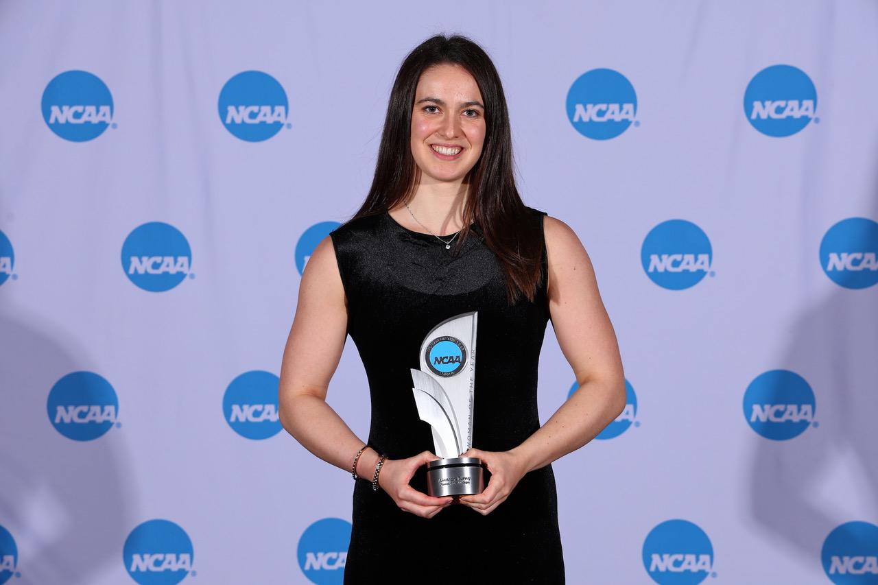 Alexandra Turvey holds the NCAA Woman of the Year award