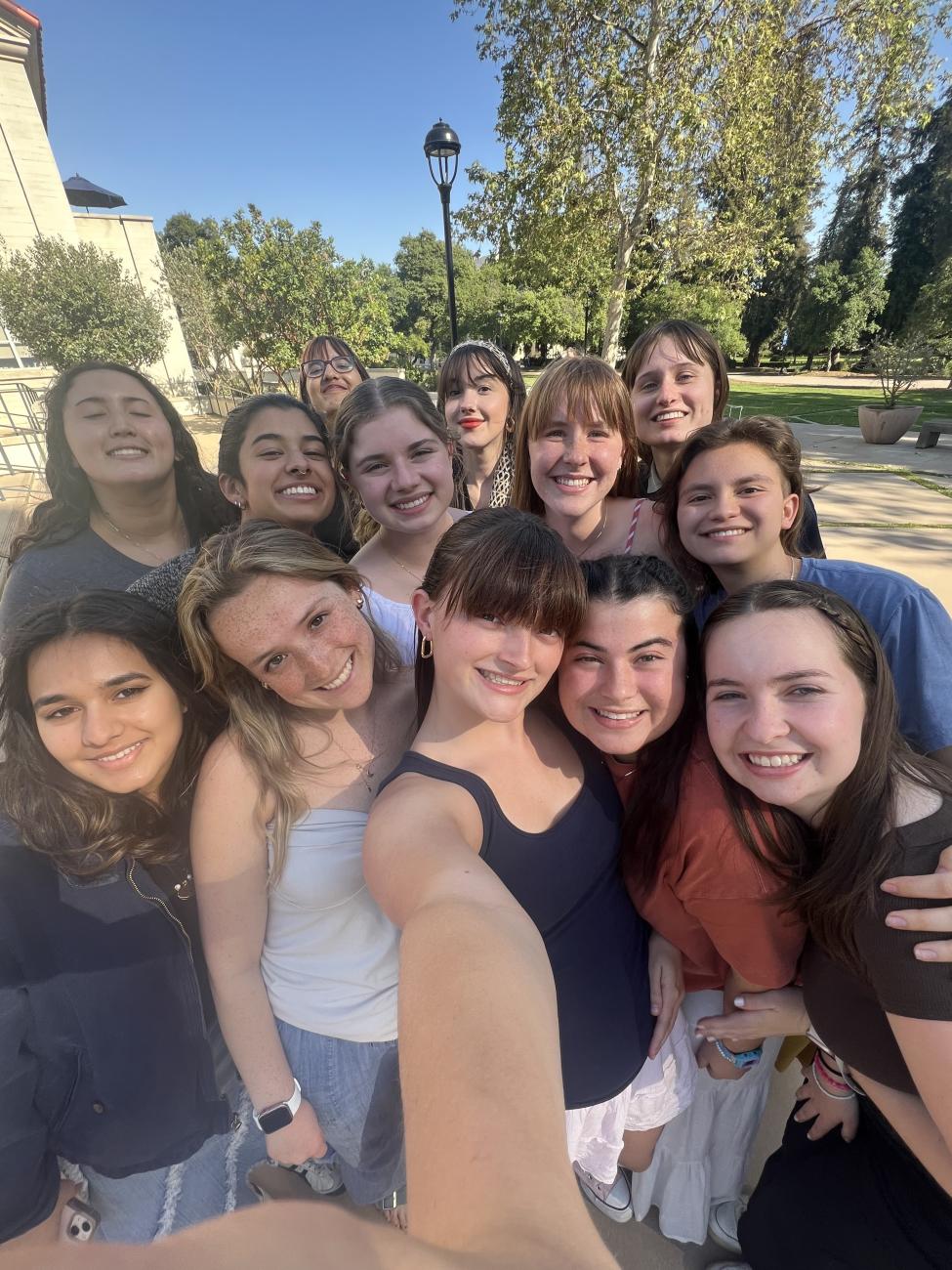 A group of women take a selfie