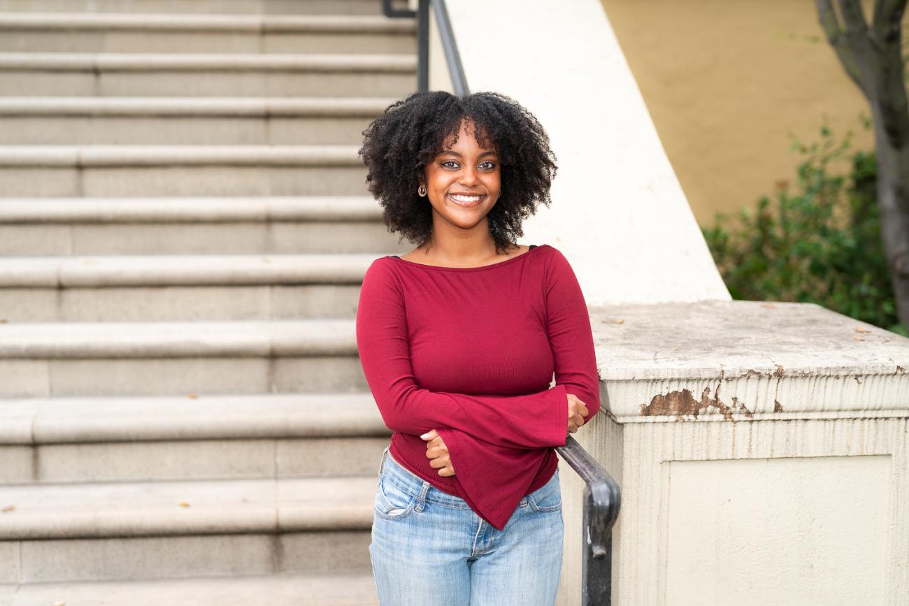 Roofie Konshie '28 on Pomona's campus