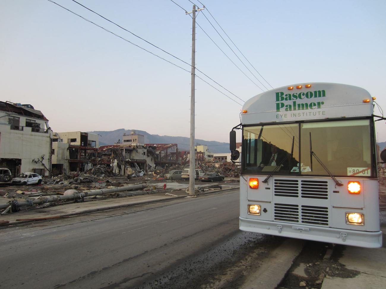 The vision van in a disaster zone