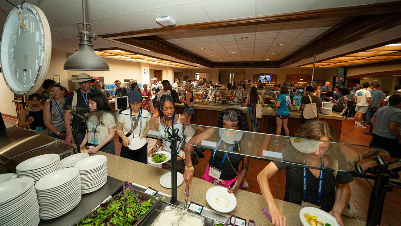Line at Frank Dining Hall