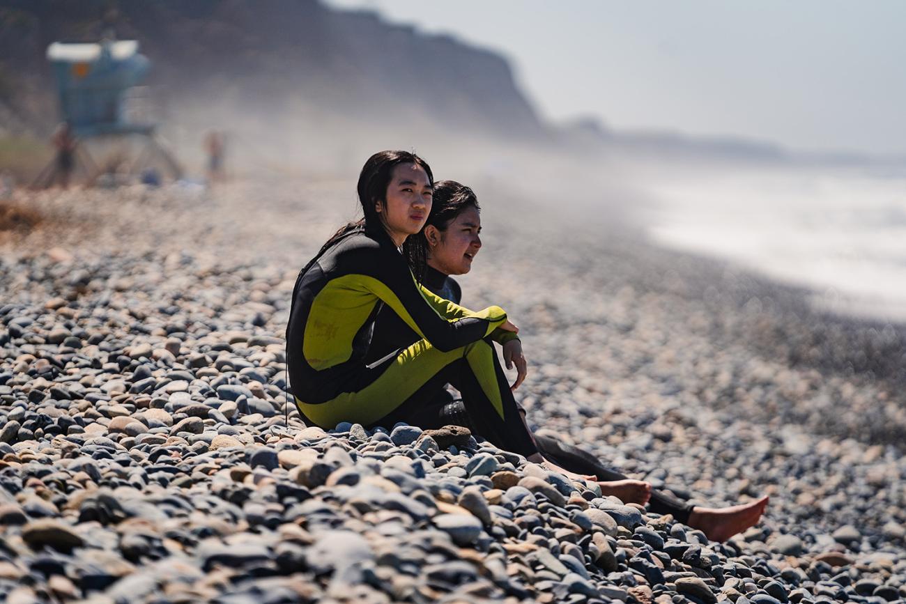 Students at San Onofre beach