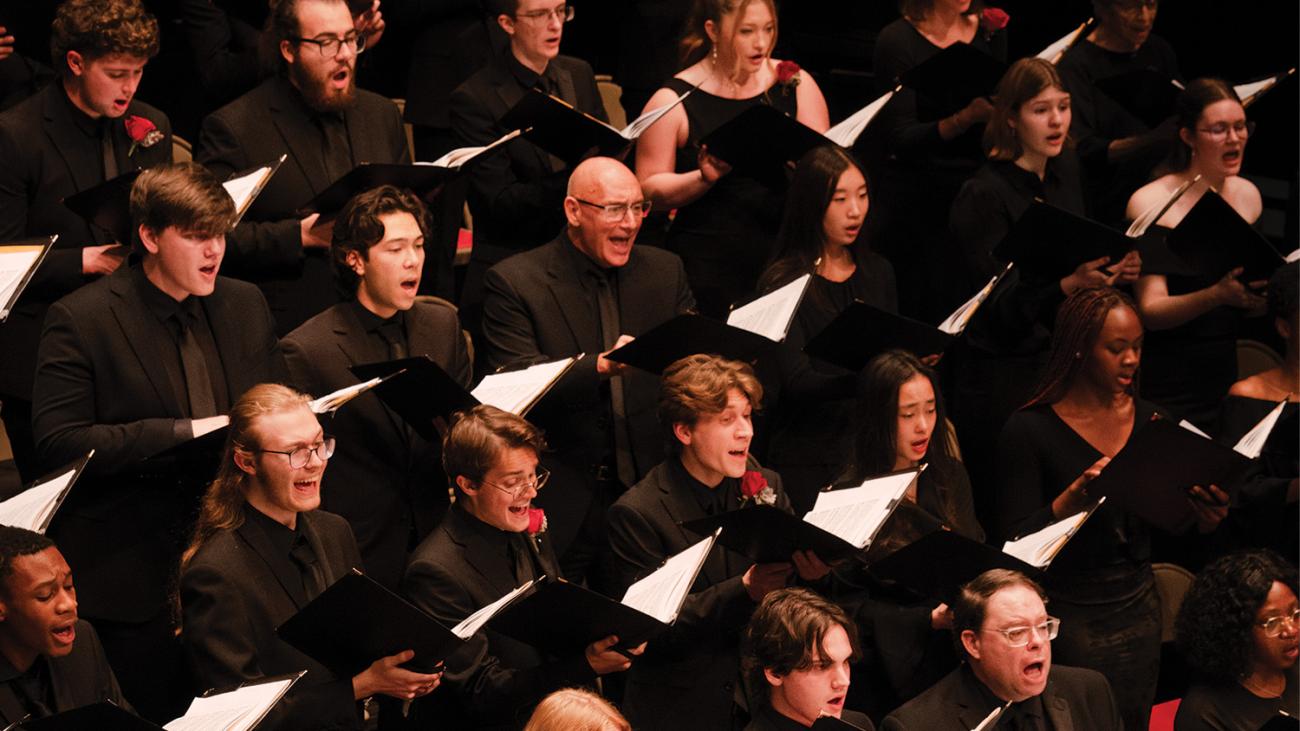 Pomona College Choir members perform