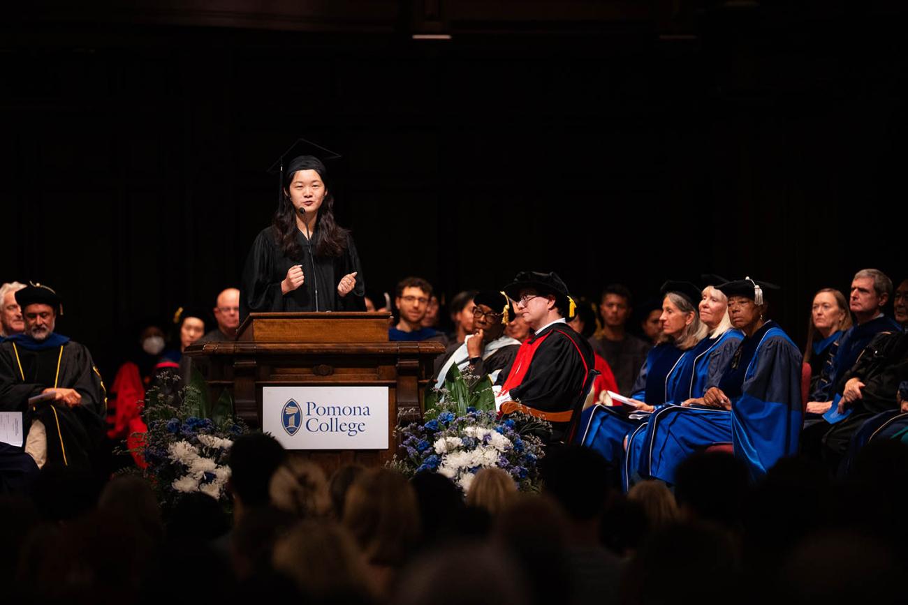 Grace Zheng speaks at Convocation