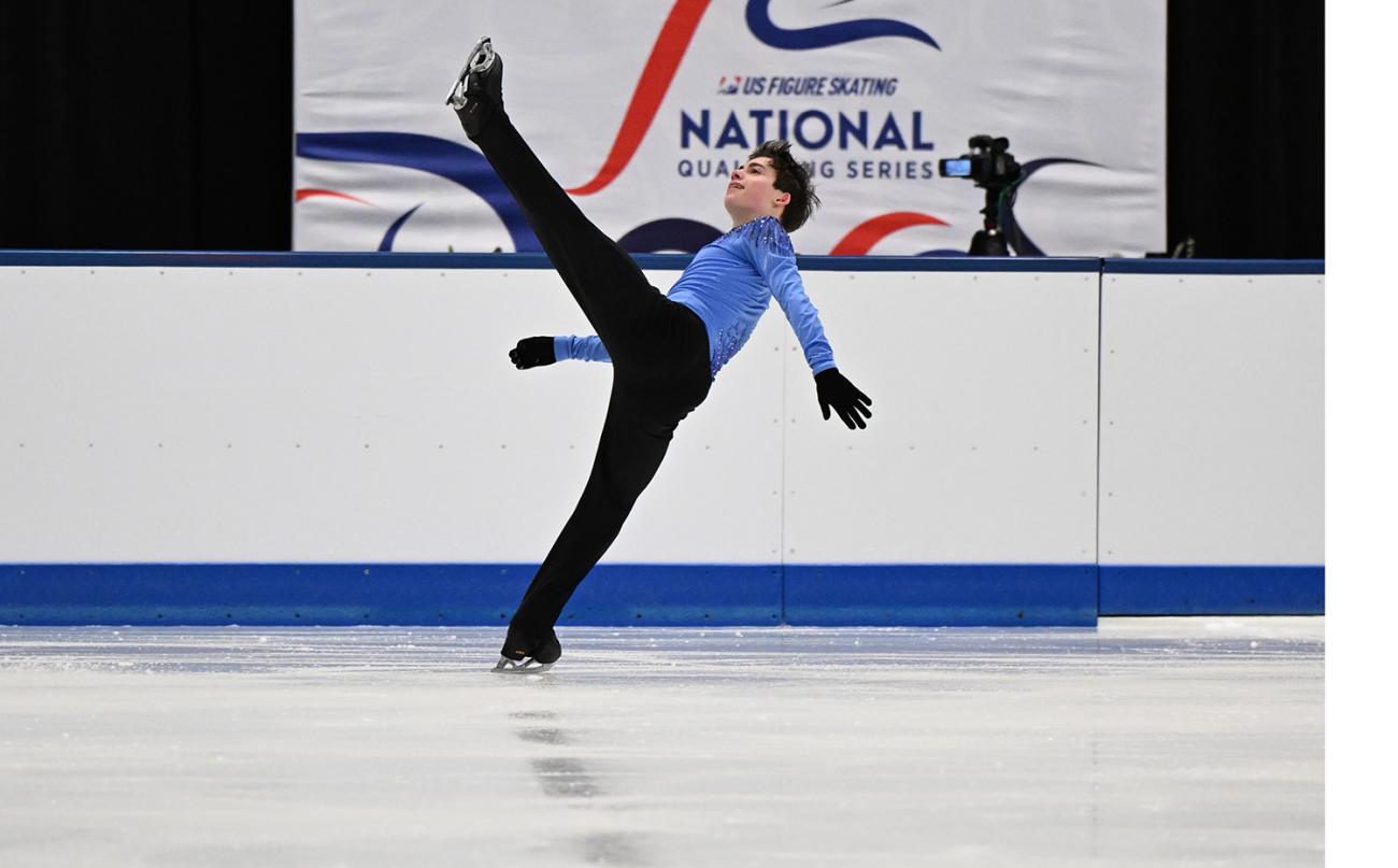 Jared Sedlis in a figure skating competition