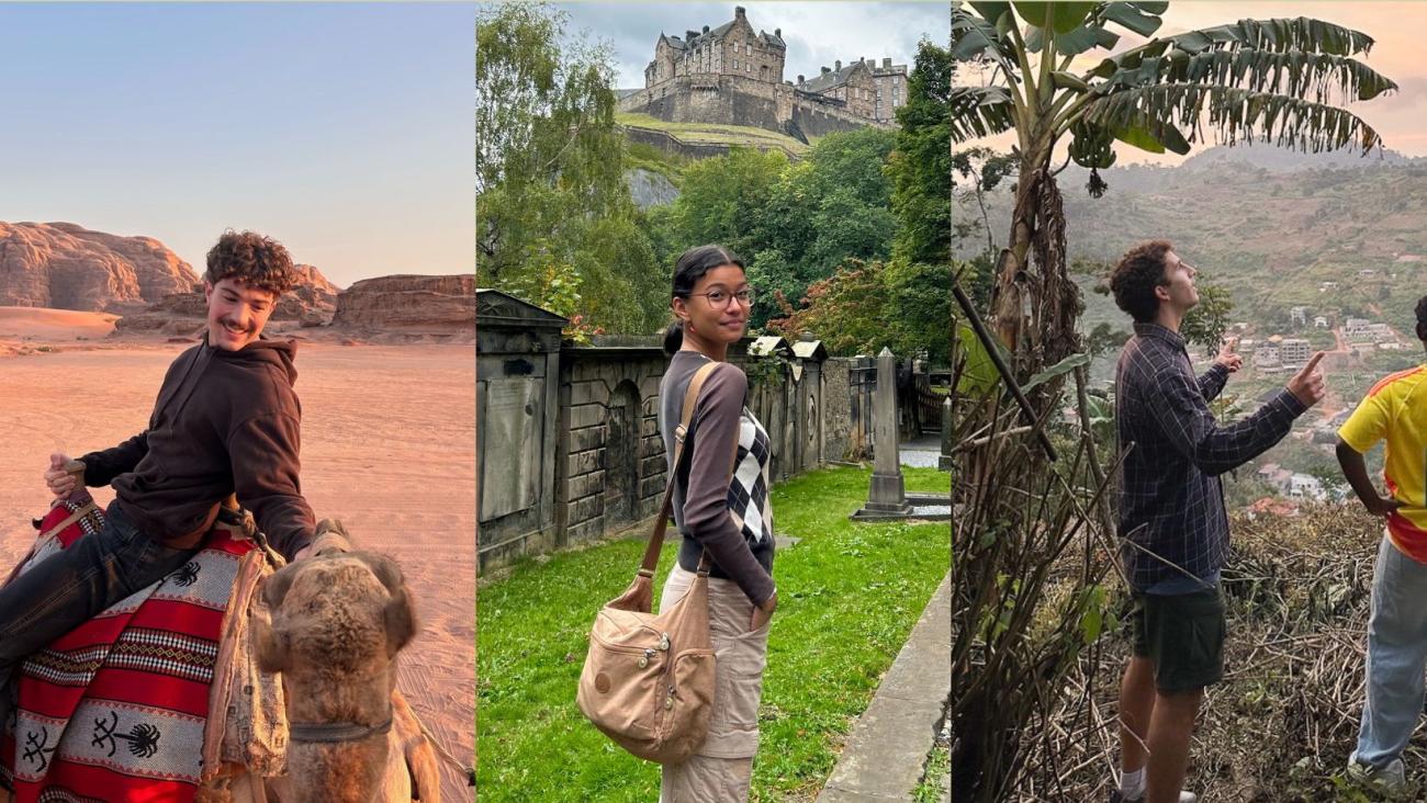 A panel of three photos