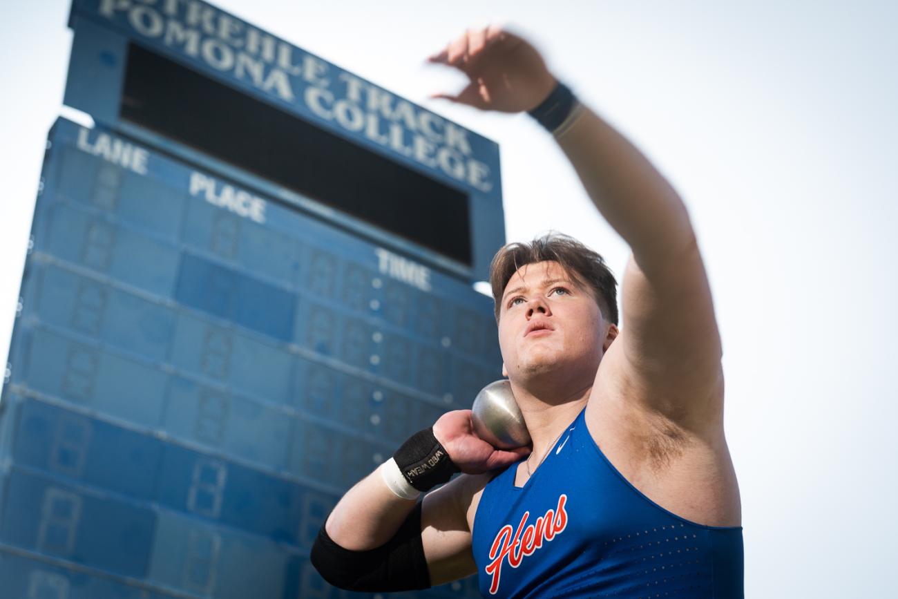 William Marquart ready to throw a shot