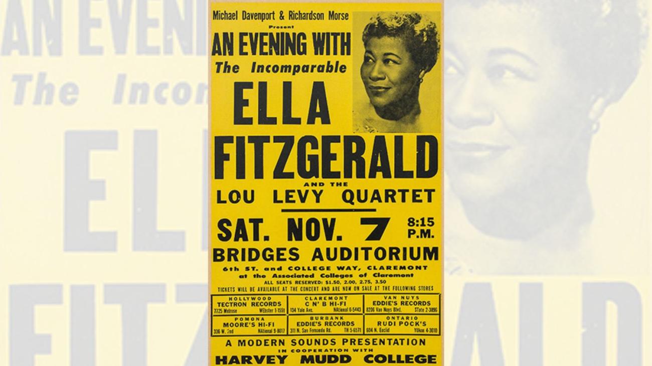 Ella Fitzgerald poster for Big Bridges Auditorium