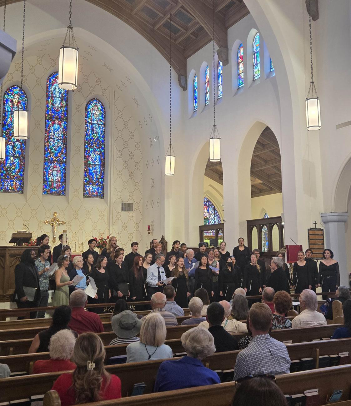 Glee Club performs in church in Albuquerque, New Mexico.