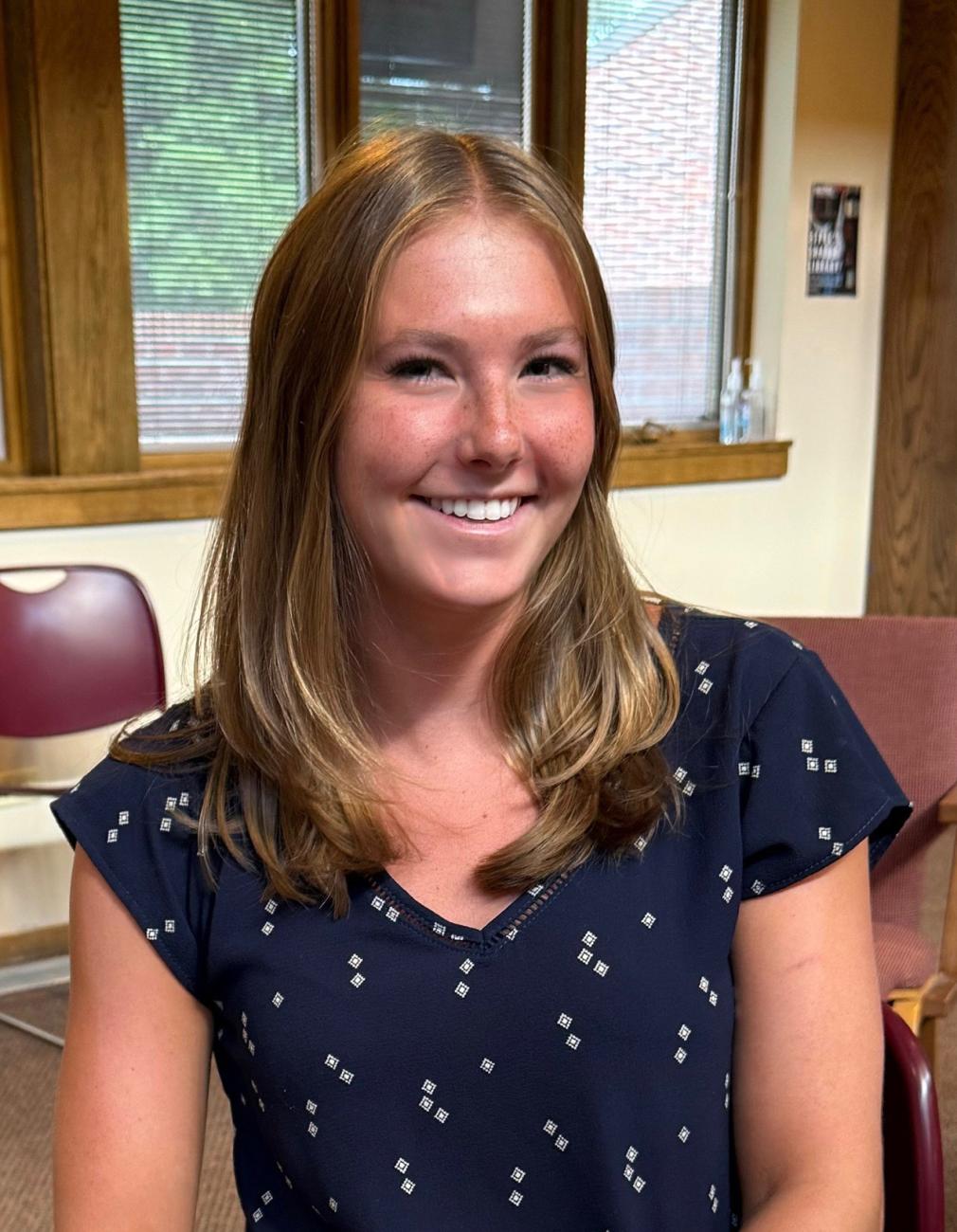 Amaia Sherman sits in counseling center.