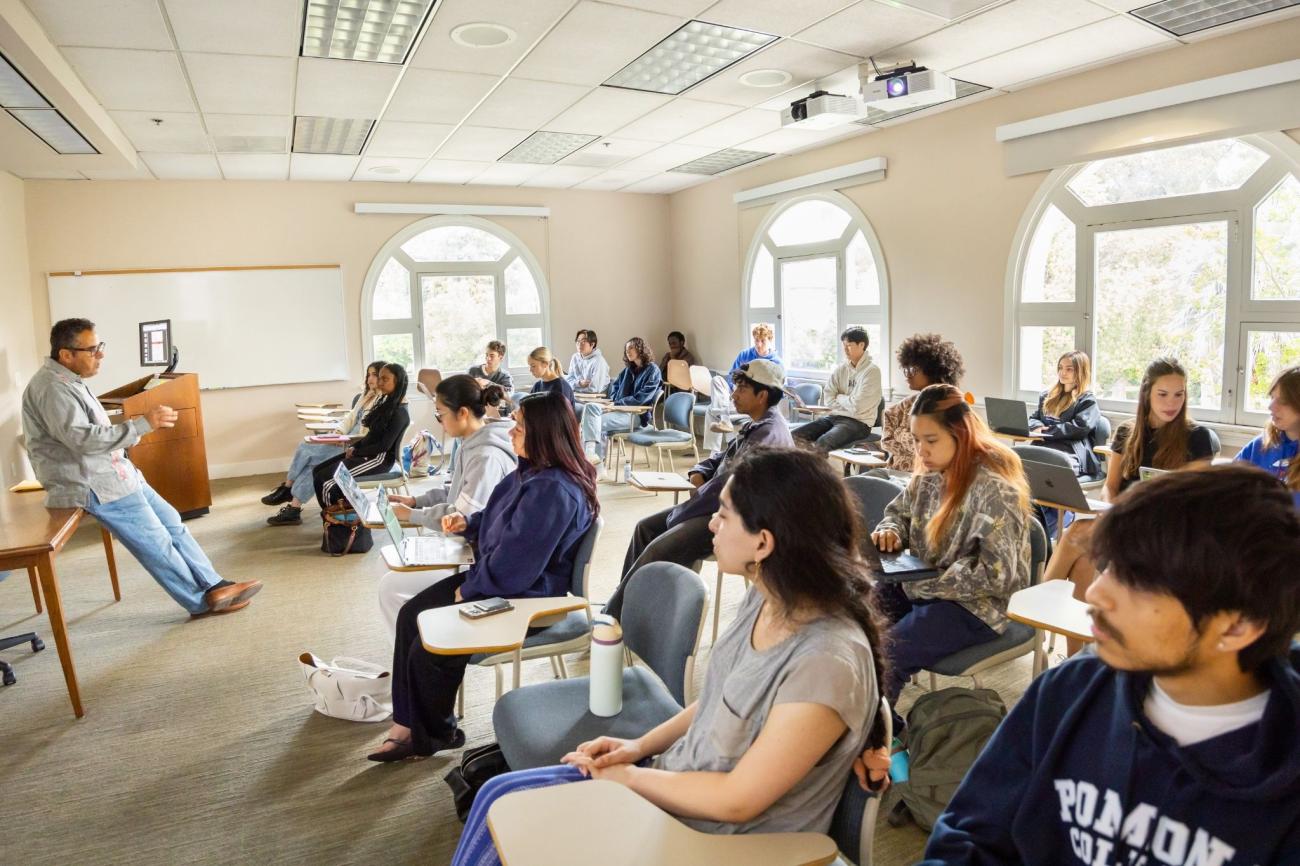 Pomona College professor lecturing