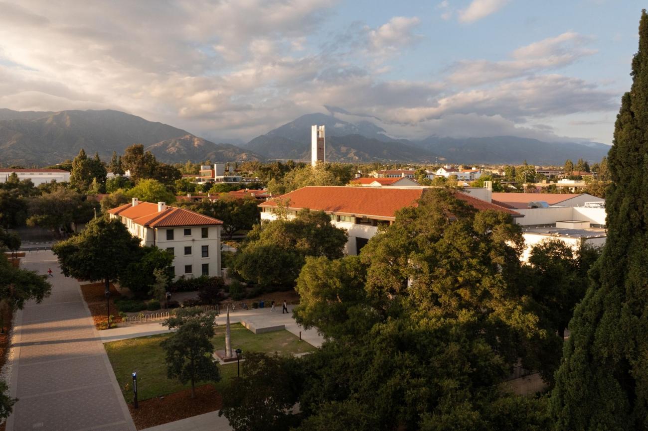 Aerial photo of Pomona College campus