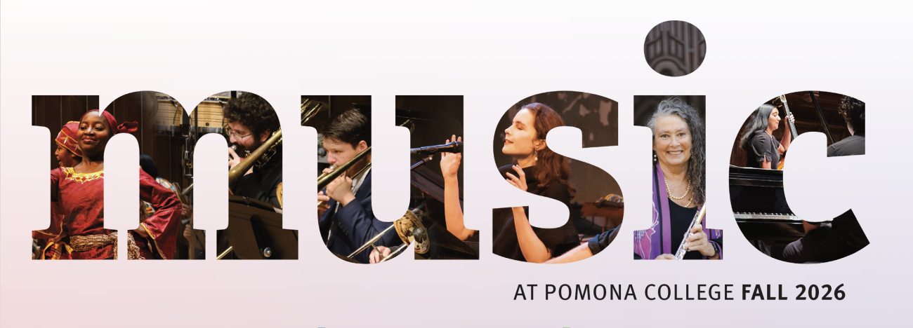 outline of letters "music" with images of performances inside