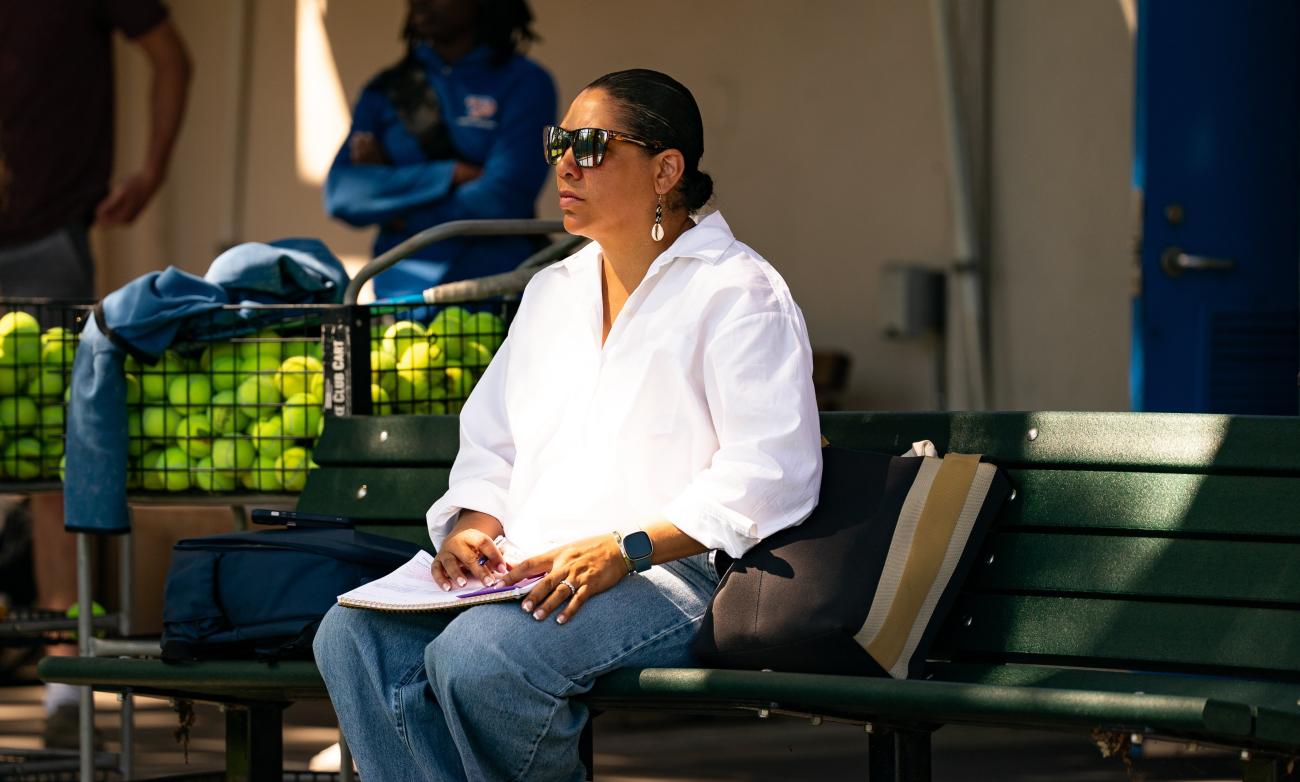 Danielle Lynch watches a tennis match