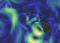 heat coded map of eddy observed around Hawaii