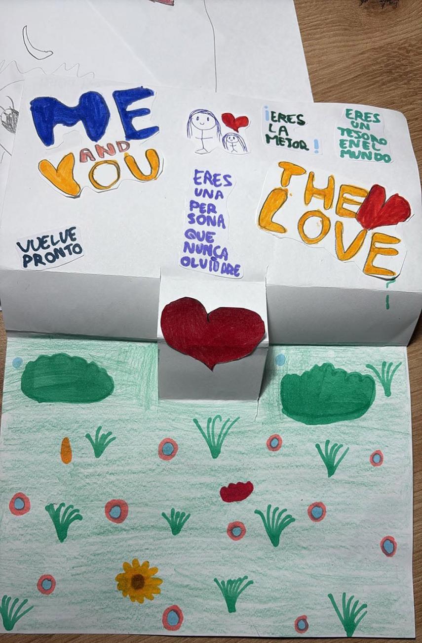 Card Perez received from one of her students