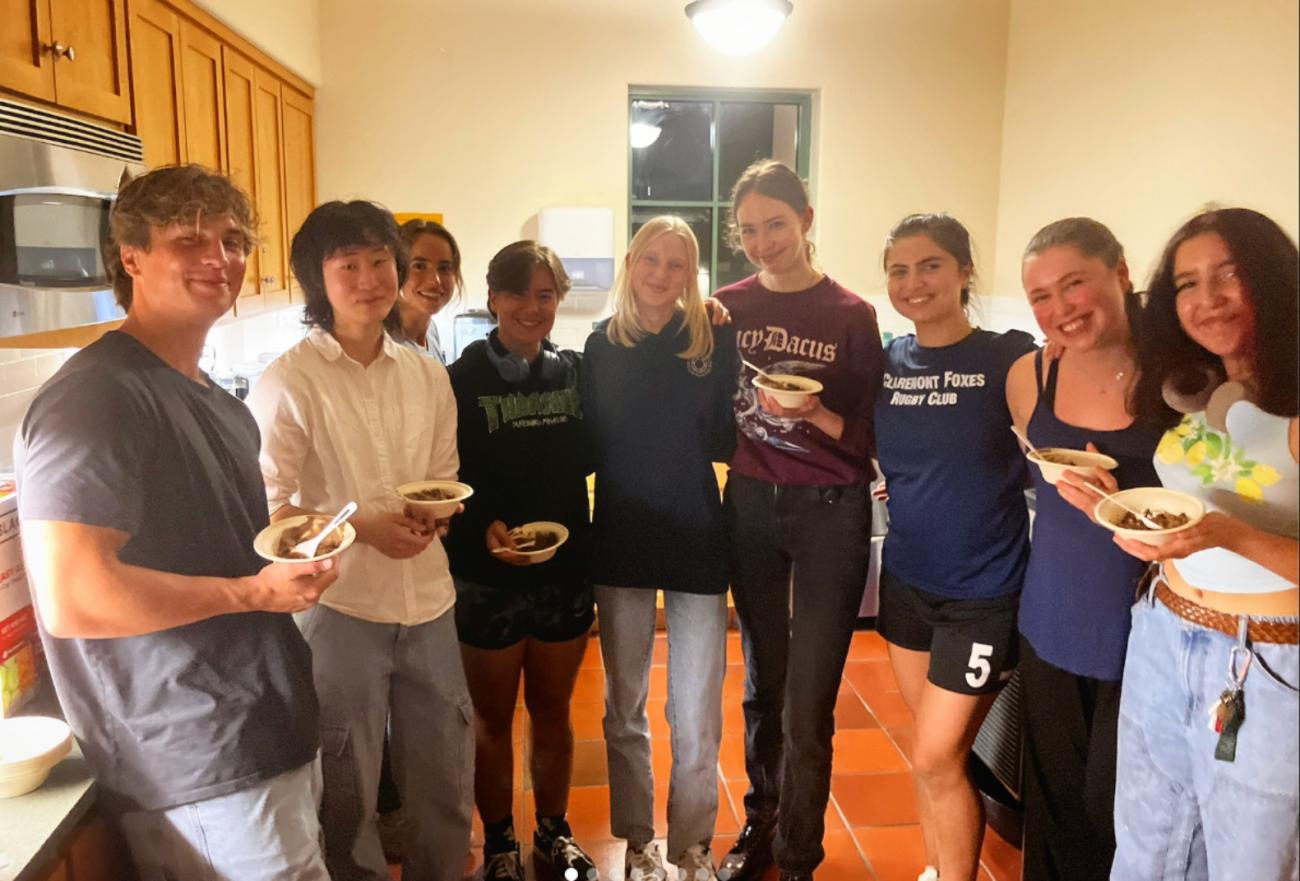 Students holding bowls