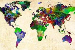 Watercolor world map