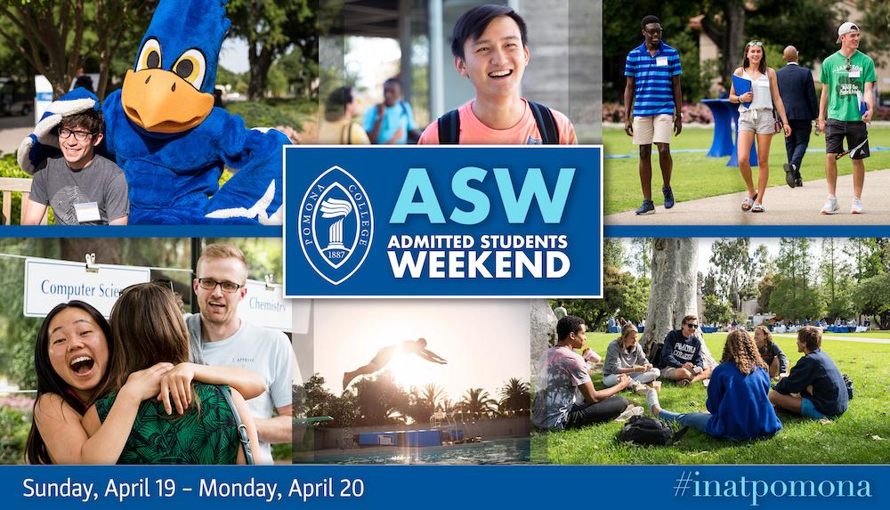 postcard for Admitted Students Weekend 2020 with images of visitors