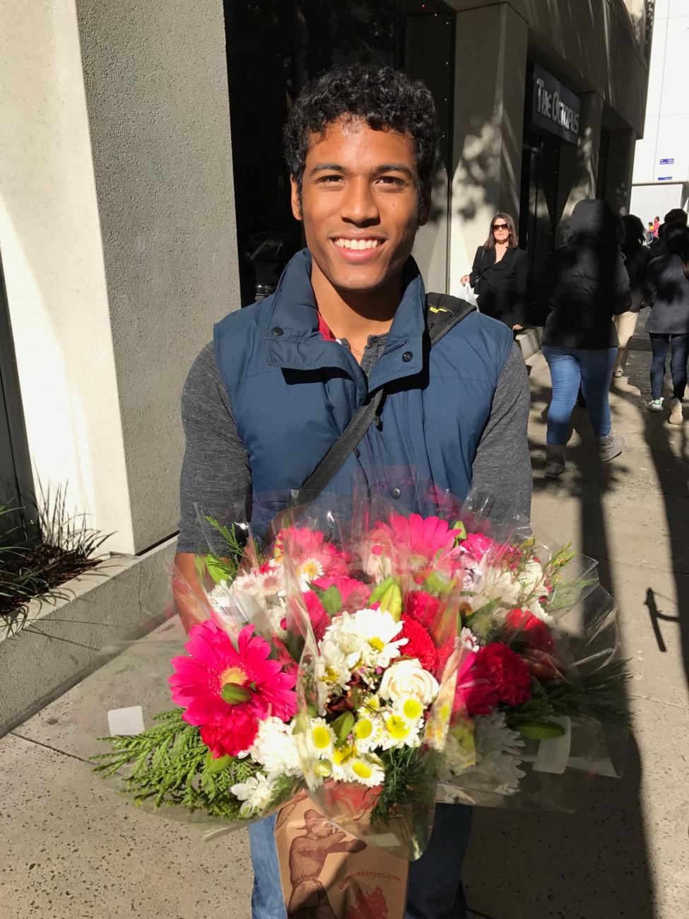 Darrell Jones III with flowers