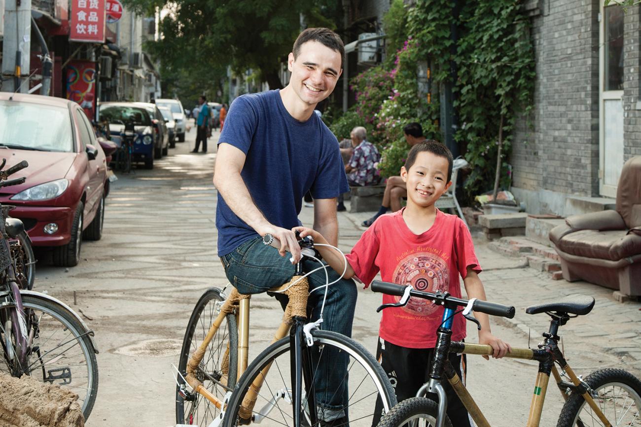 David Wang '09, founder of Bamboo Bicycles Beijing
