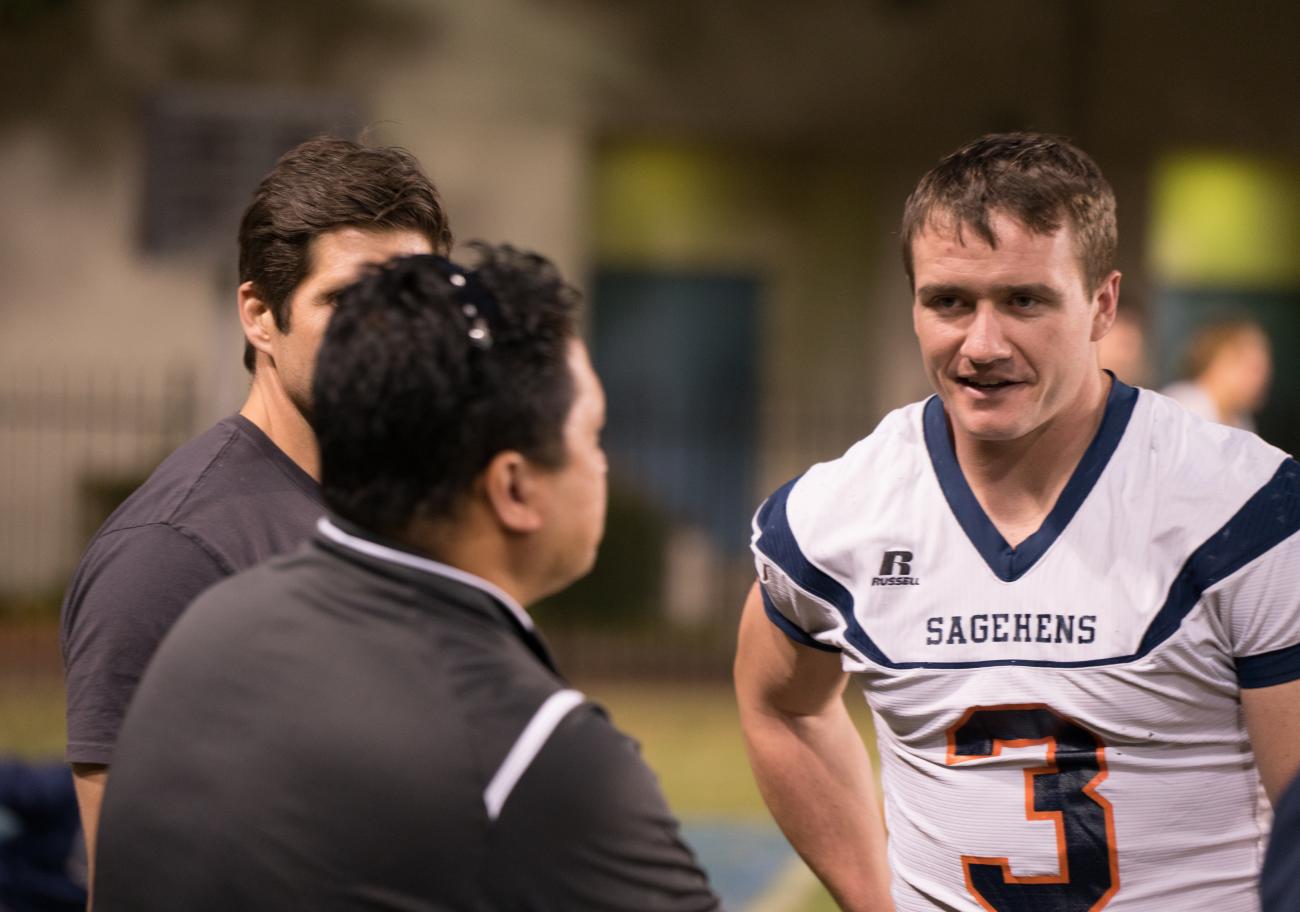 photo of Matthew O'Connor '15 in football uniform