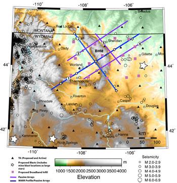 Map of mountain range