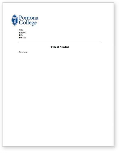 Pomona College Word Memo Template