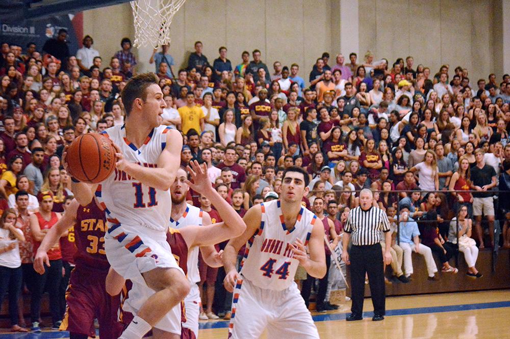 The men's basketball team plays rival Claremont-Mudd-Scripps