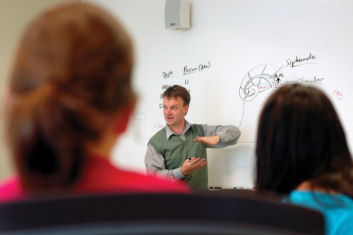 Professor Jonathan Wright in the classroom.