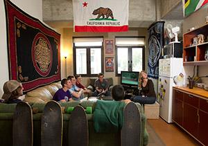 students in a dorm