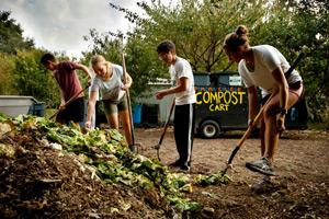 students composting