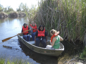 students in a rowboat