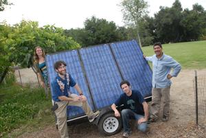 students with solar panels