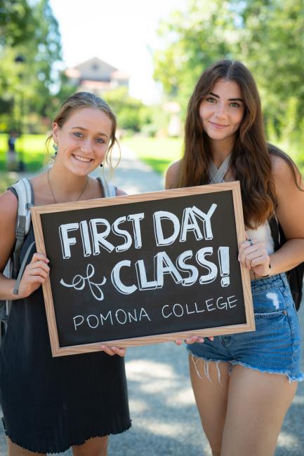 Pomona students had great energy on their first day of class of the fall semester.