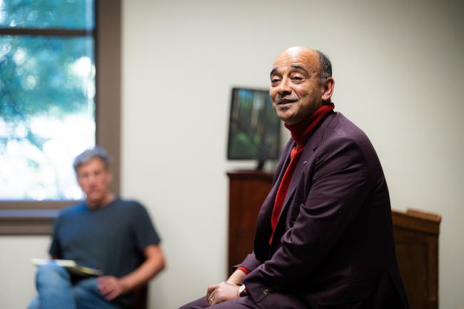 A man talks to a class