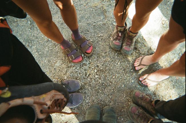 A circle of feet