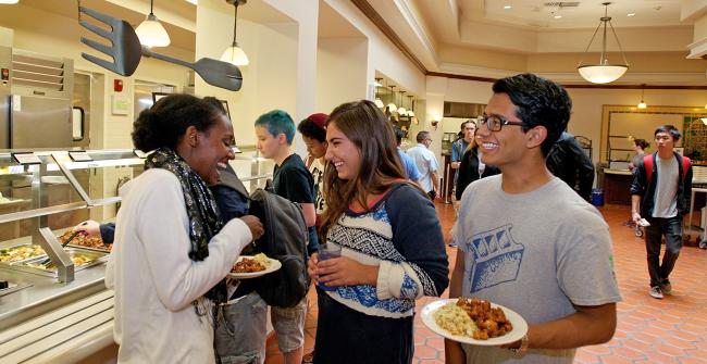 Students in Frary Dining Hall