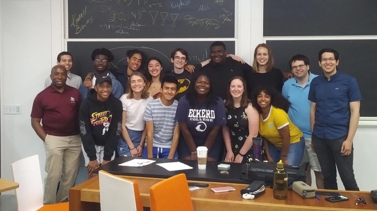 Prof. Edray Goins to the far left with his cohort of students.