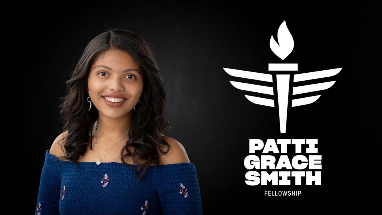 Headshot of Anaelle Roc and text that reads Patti Grace Smith Fellowship