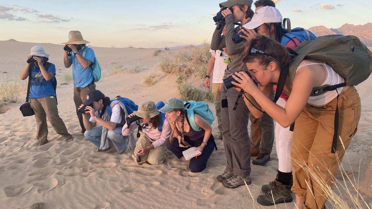 BIOL132 students in the Mojave Desert