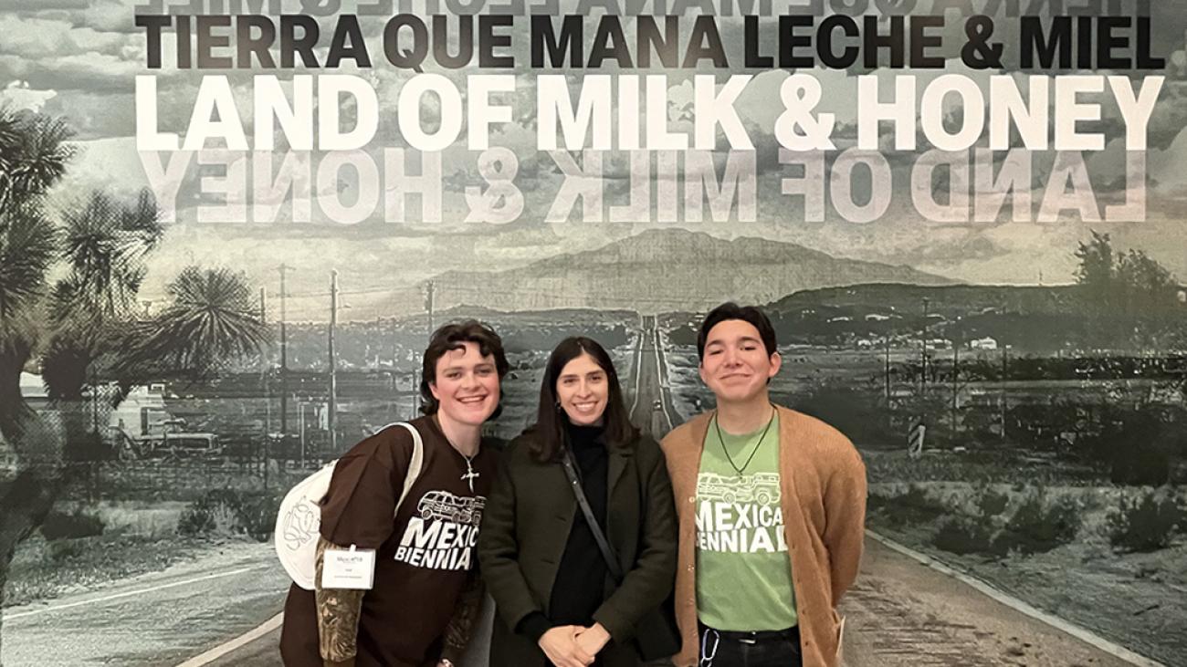 Prof. Rosalia Romero at the Cheech with Sam White and Daniel Velazquez