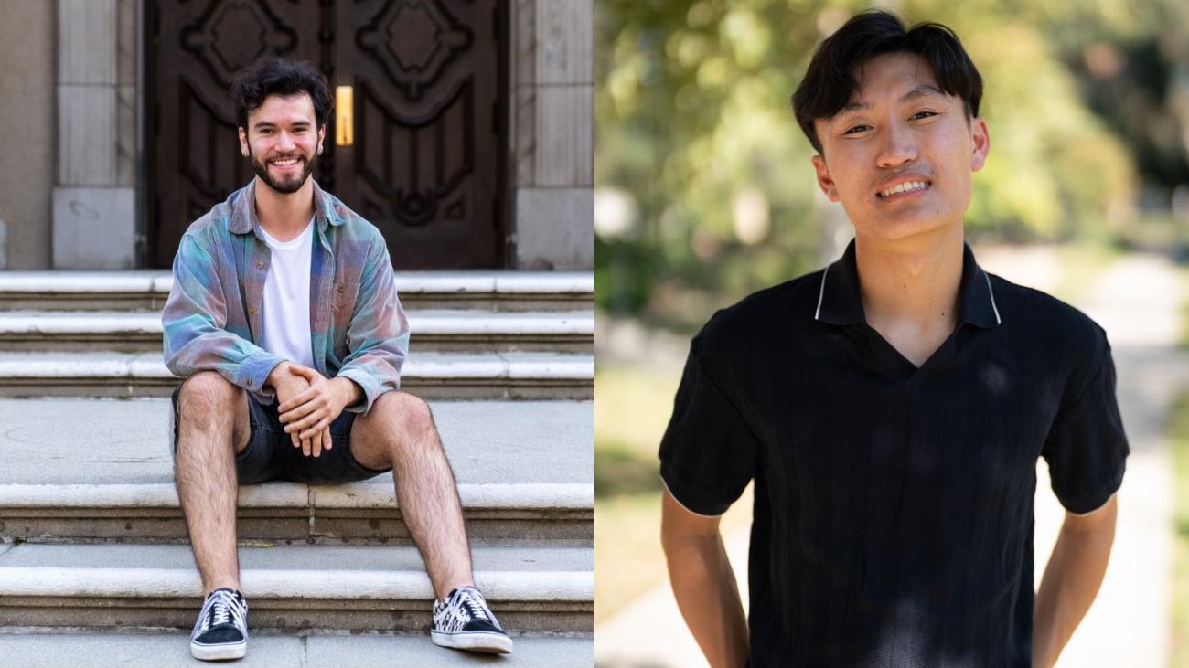 Pomona College students Christian Lopez, left, and Phily Oey