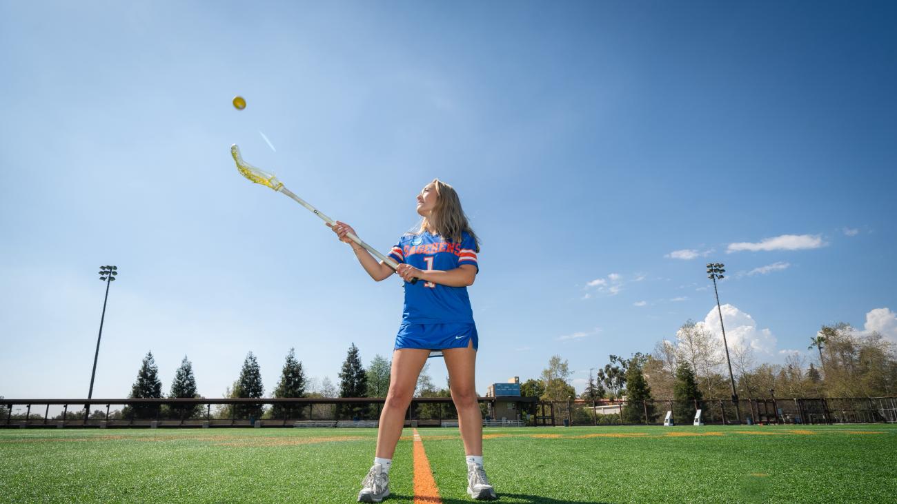 Chloe Boudreau '24 on the lacrosse field