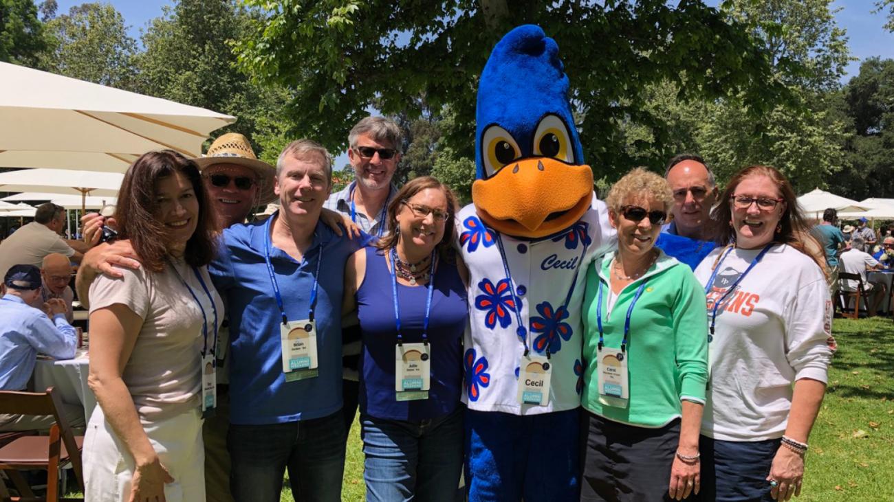 Julie Siebel and friends at Alumni Weekend at Pomona College campus